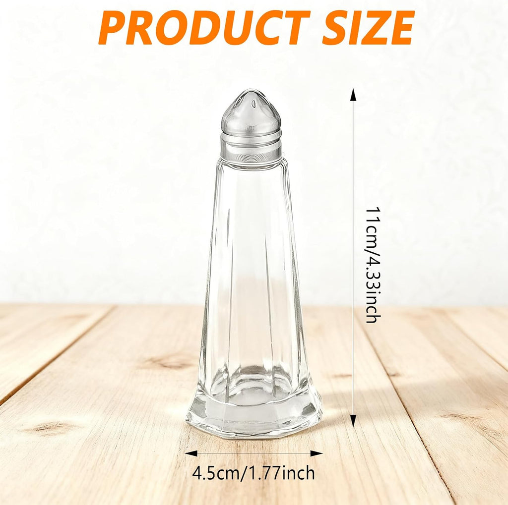 Set of 24 Tower Glass Salt and Pepper Shakers Bulk 40ml Small Tower Spice Shakers Refillable Glass Salt Shaker with