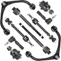 Front Upper Control Arms w/Ball Joints Replacement Suspension Kit for Dodge Dakota 2005-2010, for Ram Dakota 2011, for Mitsubishi Raider 2006-2009, with Sway Bars Tie Rods (10PCS)