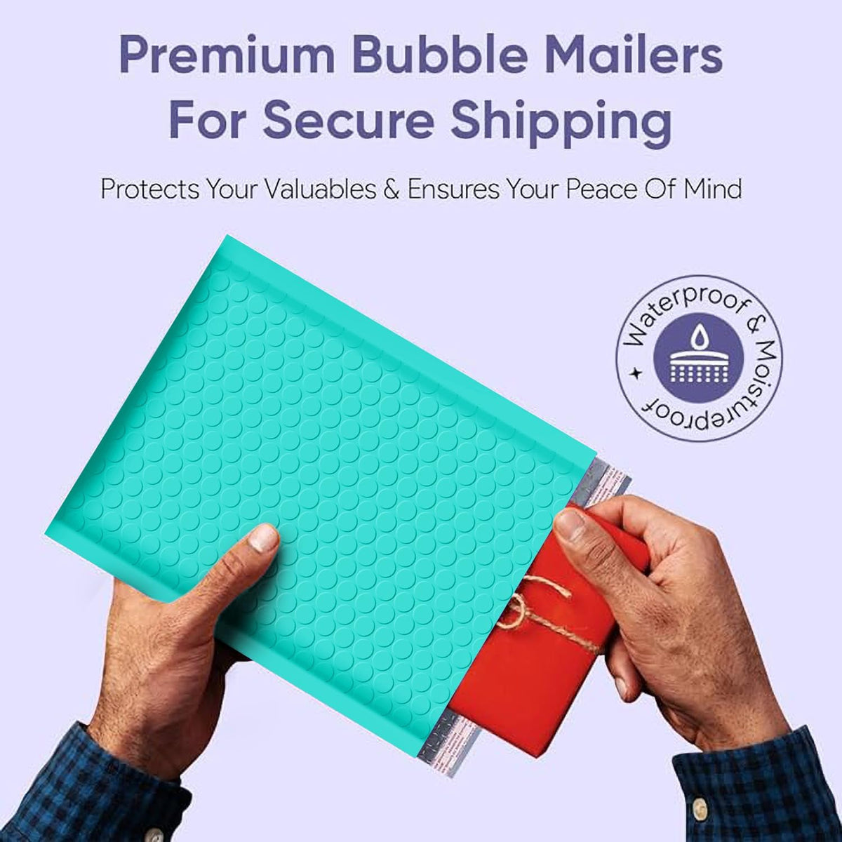 Teal Bubble Mailers 9.5x14.5, Self Seal Poly Padded Envelopes #4, 100 Pack