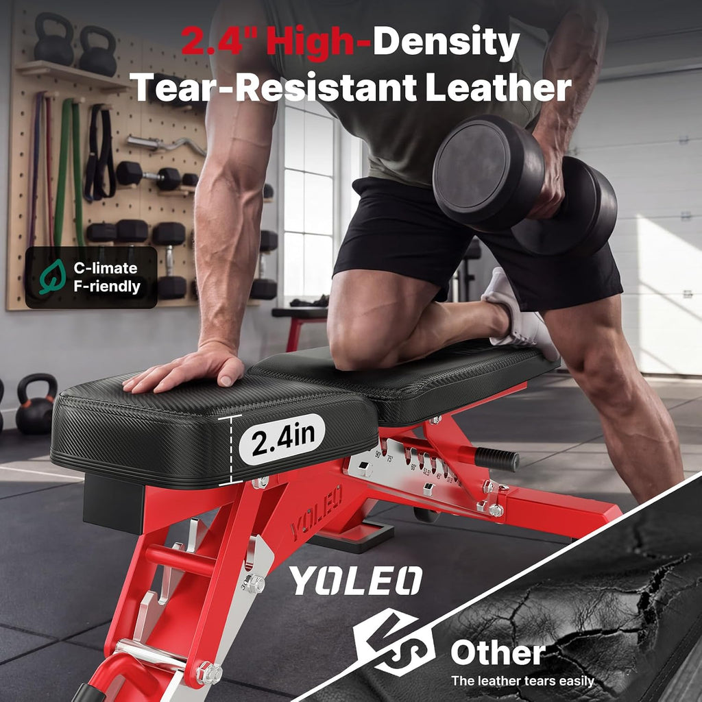 Commercial Adjustable Weight Bench 2315LB ASTM Certified – 80% Pre-Assembled Heavy Duty Workout Bench for Home Gym