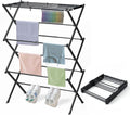 Clothes Drying Rack Foldable Drying Rack Clothing Black-1pack | for Laundry - 40" x 28.8" x 14.2", Space Saving