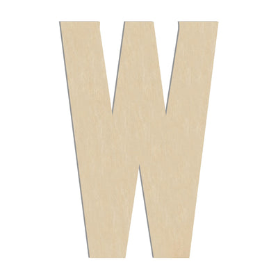 17 Inch Large Wooden Letter W, 1/4 in Thick Big Wood Letter for Wall Decor Crafts