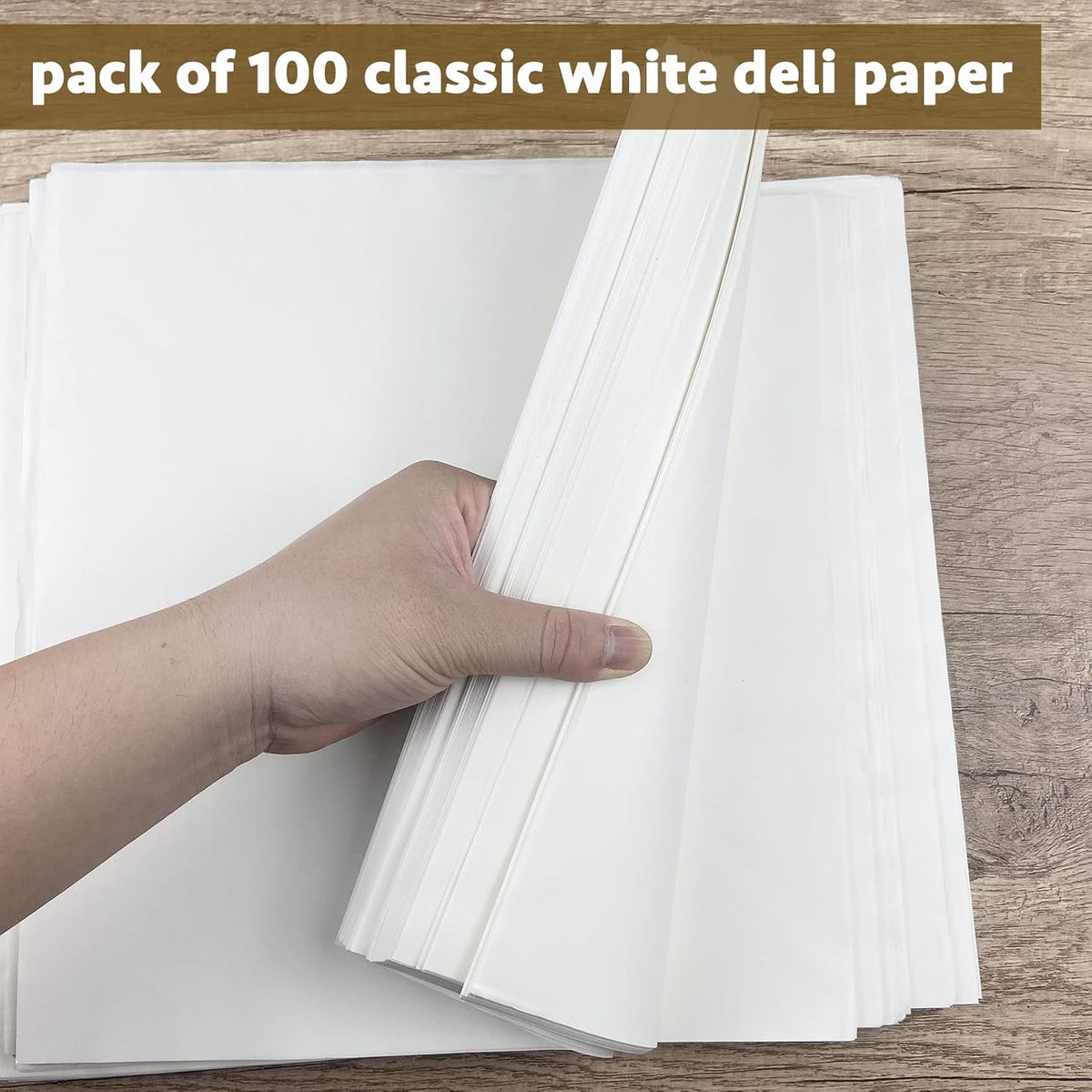 Deli Paper Sheets 12" X 12" 100PK, Grease Proof Sandwich Wrapping Paper (White)