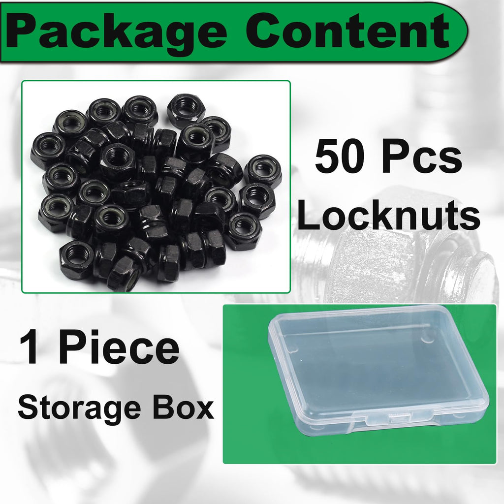 M5x0.8mm Locknuts Nylon Inserted Carbon Steel 50PCS for 3D Printer