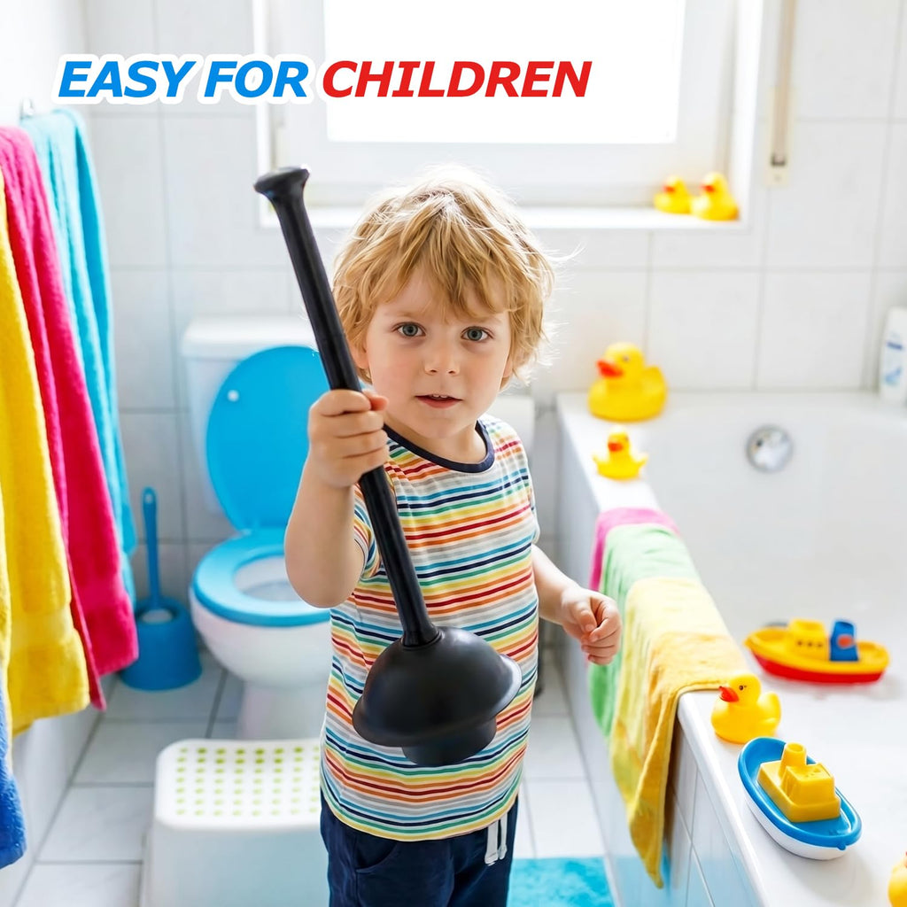 2Pack Toilet Plunger with Holder - Heavy Duty Bathroom Tools