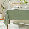 Textured Linen Rectangle Table Cloth, Sage Green, 52 x 70 Inch