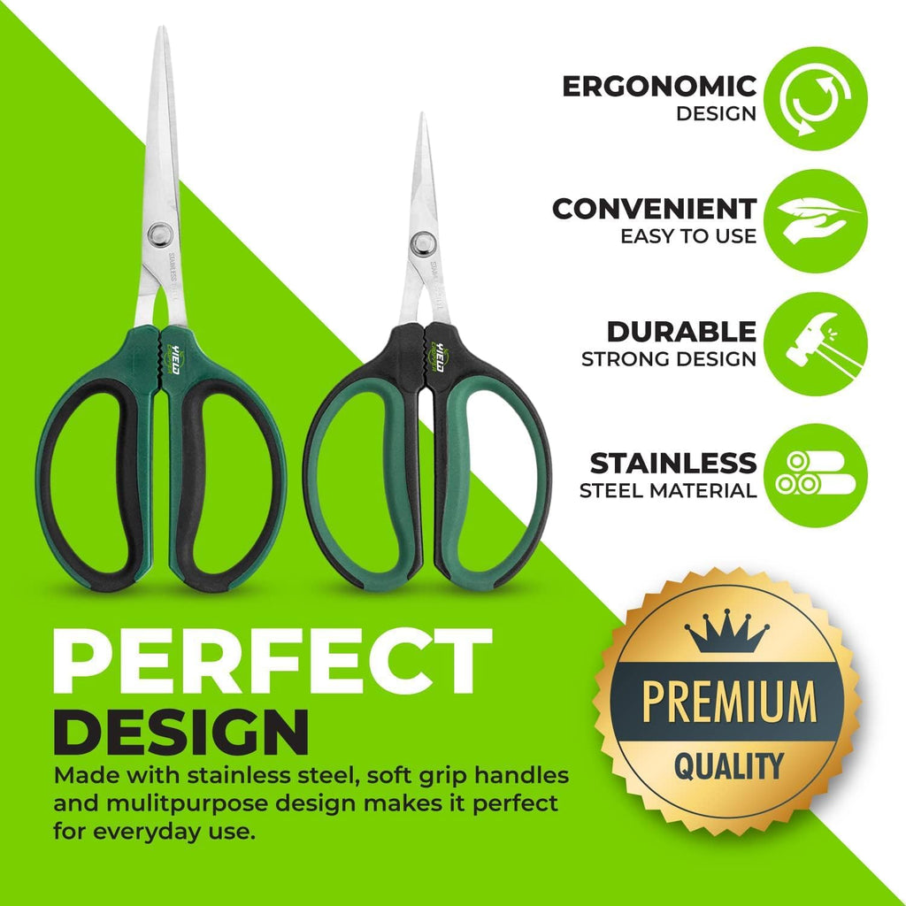 Hydroponic 2-Pack Bonsai Scissors and Plant Trimming Shears Set - Stainless Steel Pruning Shears for Indoor
