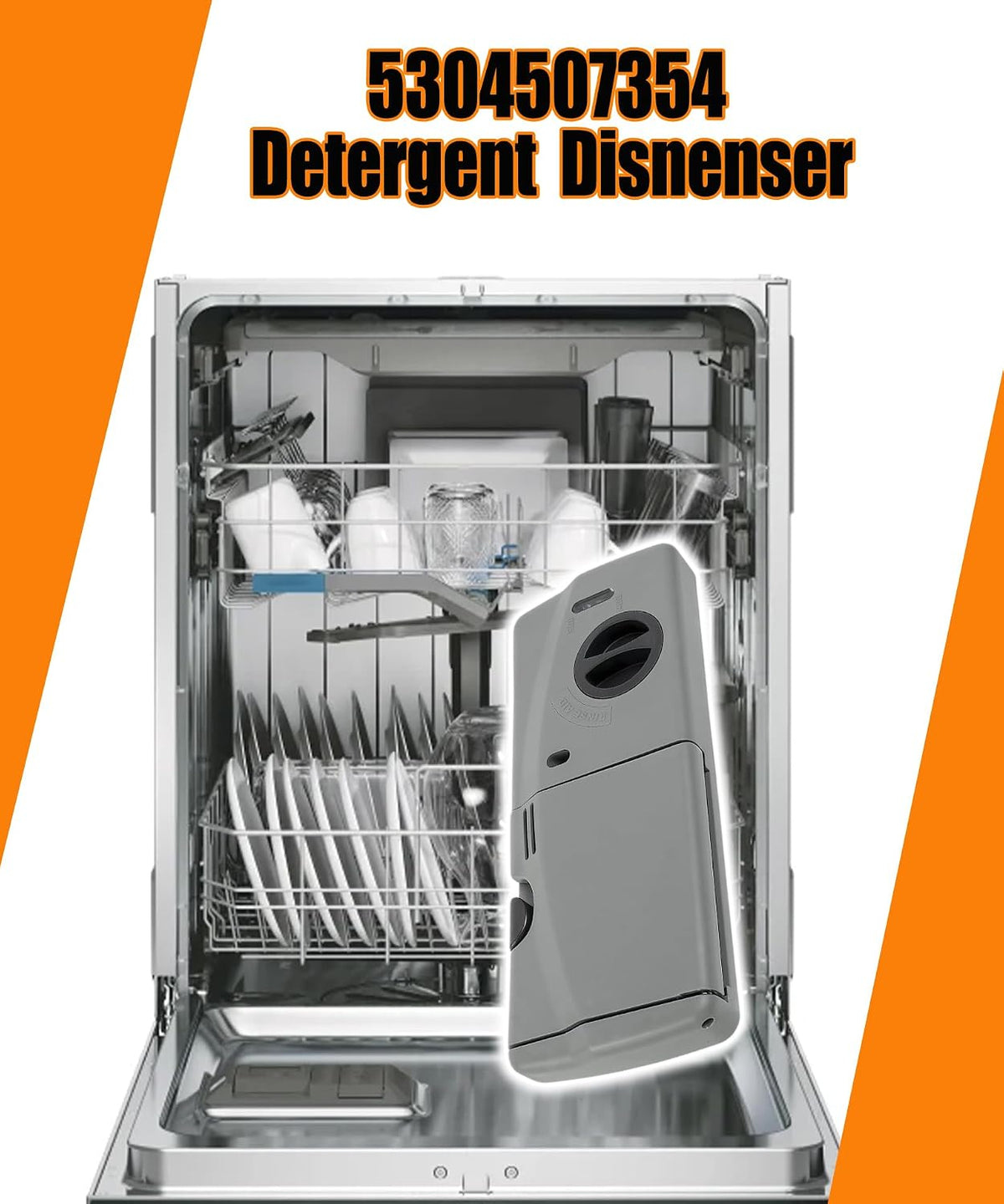 5304507354 Detergent and Rinse Aid Dispenser for Frigidaire Dishwashers Kit