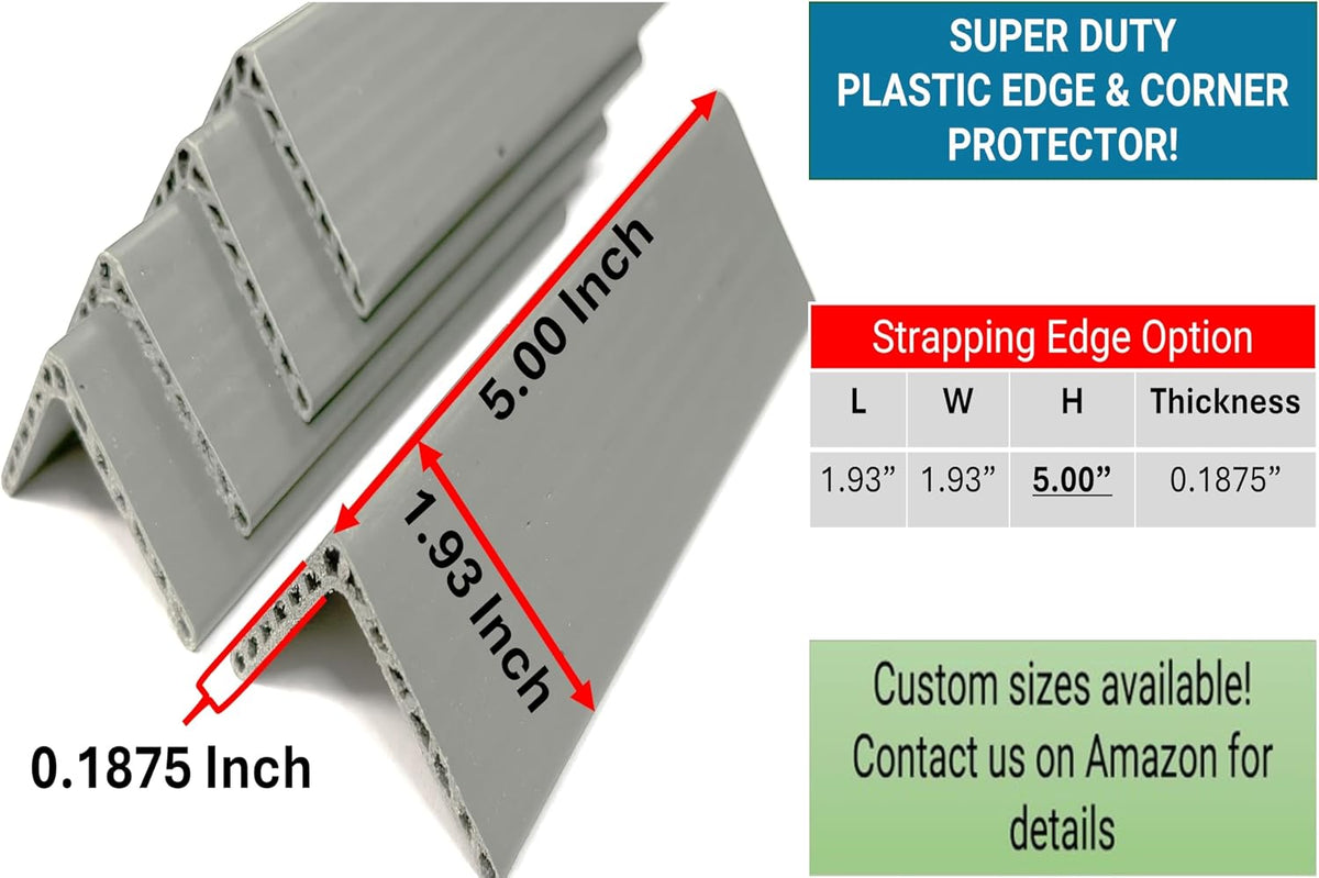 Pallet Strap Edge Protectors, 1.93 x 1.93 x 5 in, 50 Pack