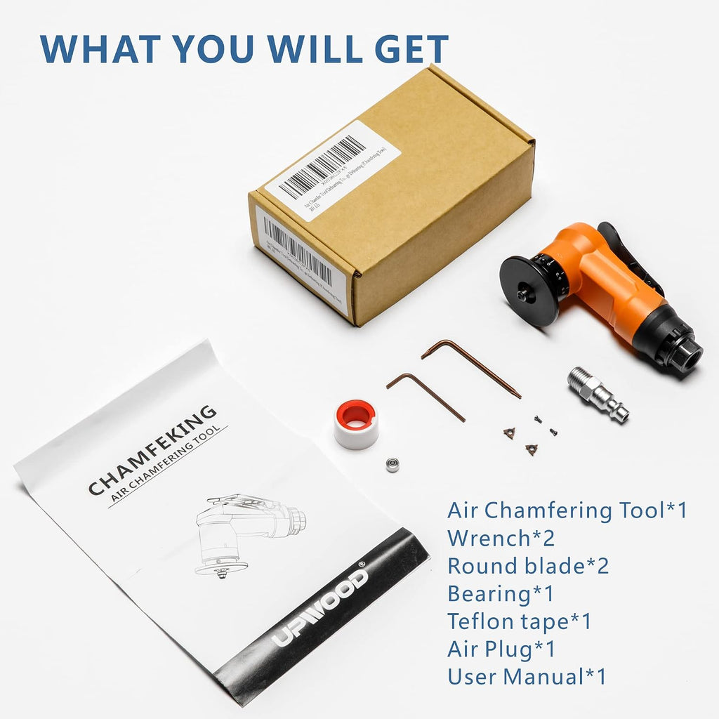 2-in-1 Mini Pneumatic Chamfer Tool, 45° Metal Beveling Machine