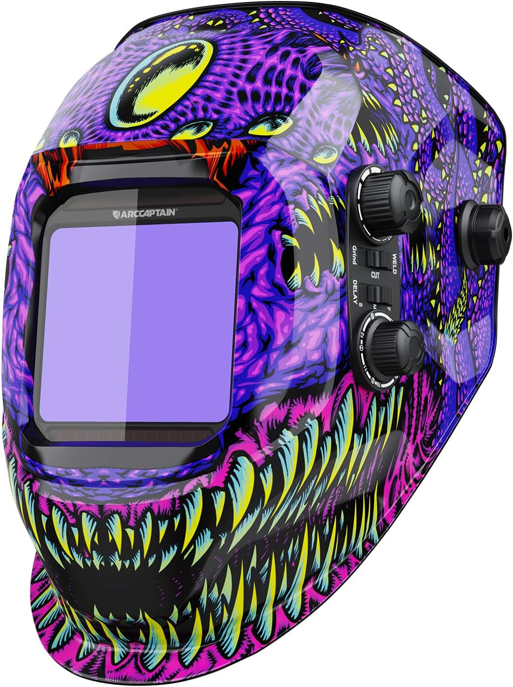 Auto Darkening Welding Helmet, 3.94"X3.66" Large Viewing Screen | 1/1/1/1 True Color Lens, 1/25000s Auto-Darkening, 4