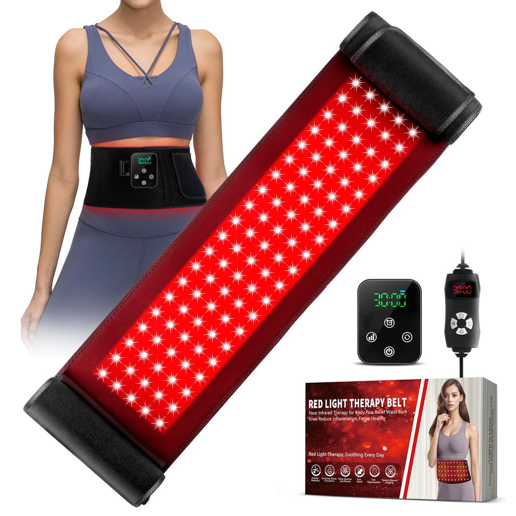 2-in-1 Cordless Red Light Therapy Belt, Wired & Wireless Controller