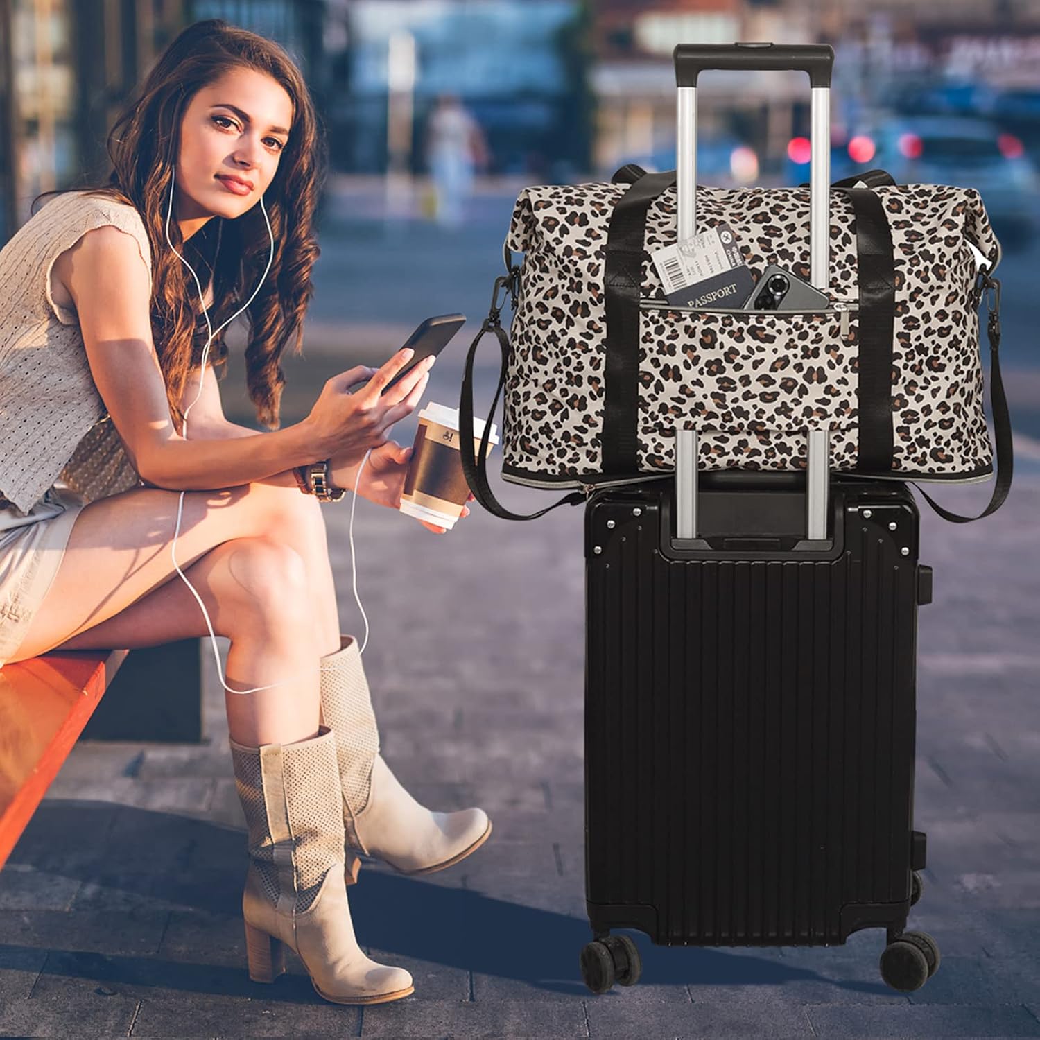 Expandable Travel Duffle Bags Weekender Overnight Bags for Women Men Hospital Bag for Women Labor Delivery with
