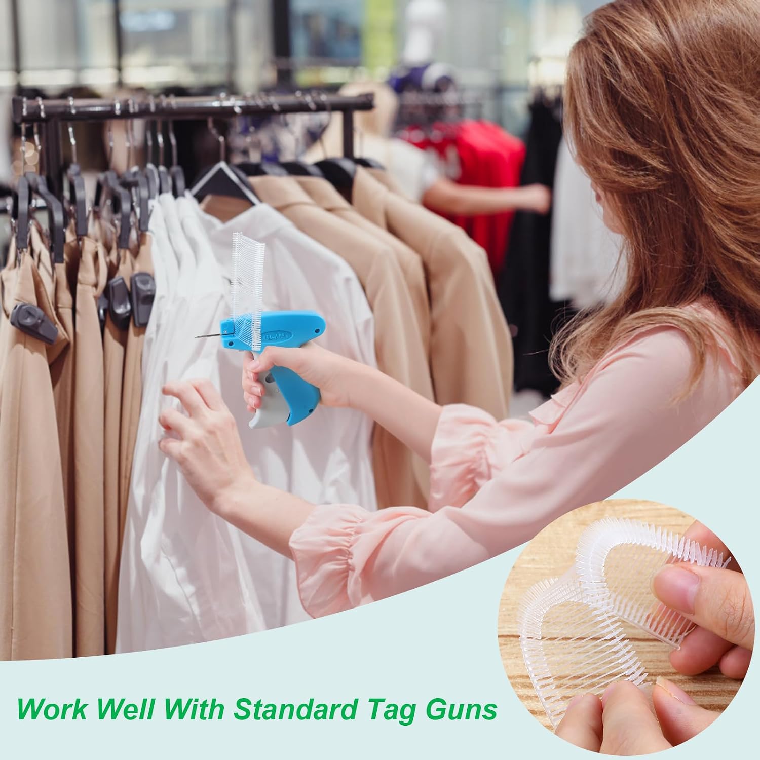 Tagging Gun Fasteners, 5000 Pcs Plastic Tag Gun Refills, 2 in | Tag Barbs Attachments, Work with All Standard Price