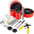 Pallet Jack Wheels Set for Most Manual Pallet Jacks, Full Set with Axles, Pair of Steering Wheels 7"x 2" and Load