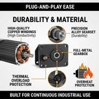 90W AC Gear Motor Kit with Reversible Speed Controller + Bracket