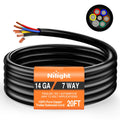 Nilight 20 Feet 7 Way Trailer Extension Cable 14 Gauge 7 Conductor