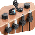 8-Pack Silicone Cord Organizer Magnetic Cable Clips, Adhesive Cable Management Under Desk Wire Hider, FLYLEAD Desktop