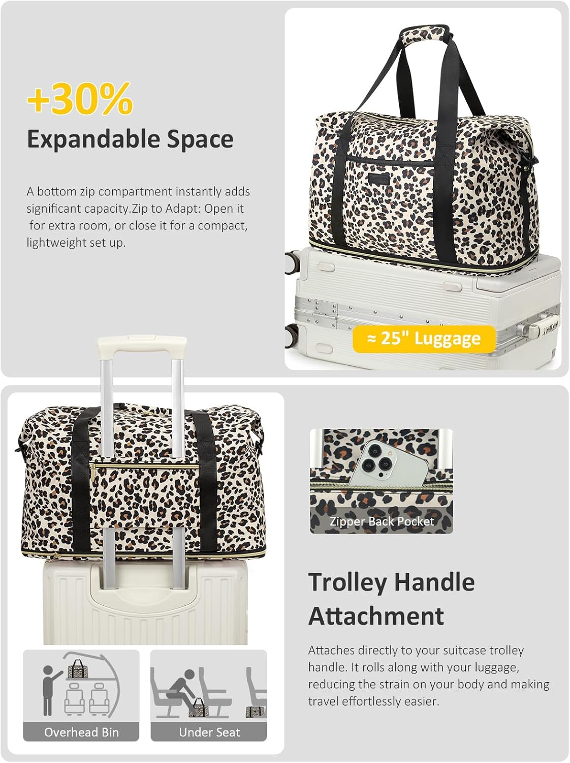 Expandable Travel Duffle Bags Weekender Overnight Bags for Women Men Hospital Bag for Women Labor Delivery with