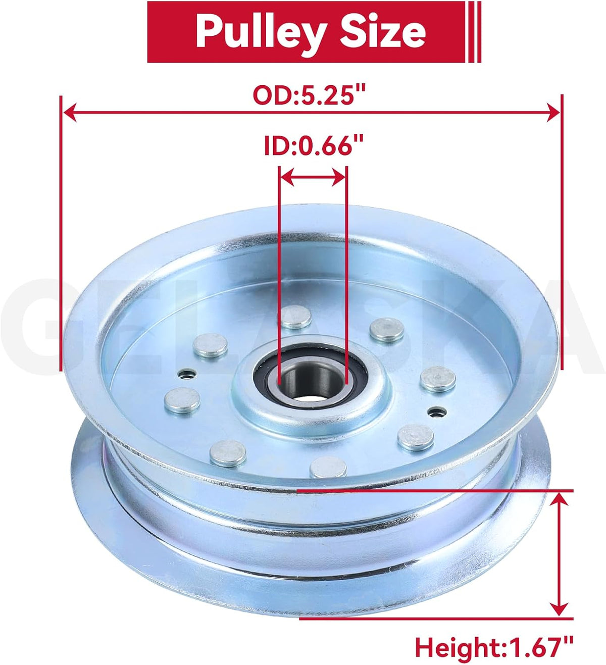 GELASKA 756-05034A AUC17621 GY20629 Idler Pulley for John Deere 42 48 D140
