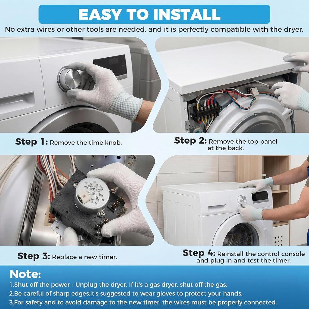 WPW10185975 W10185975 Dryer Timer Replacement, 2-Year Warranty