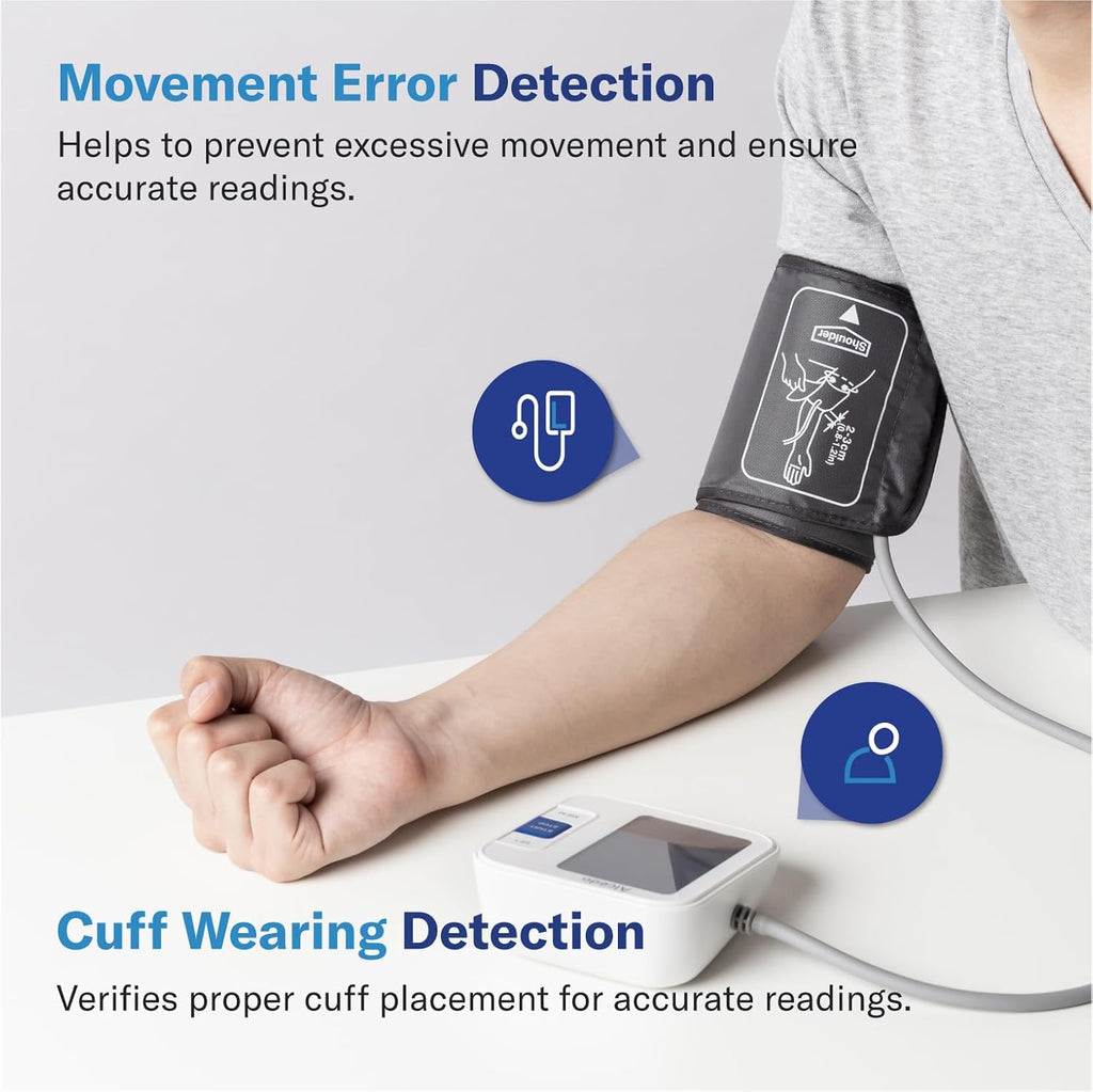 Blood Pressure Monitor for Home Use, Automatic Digital BP Machine with Large Cuff for Upper Arm, LCD Screen, 2x120