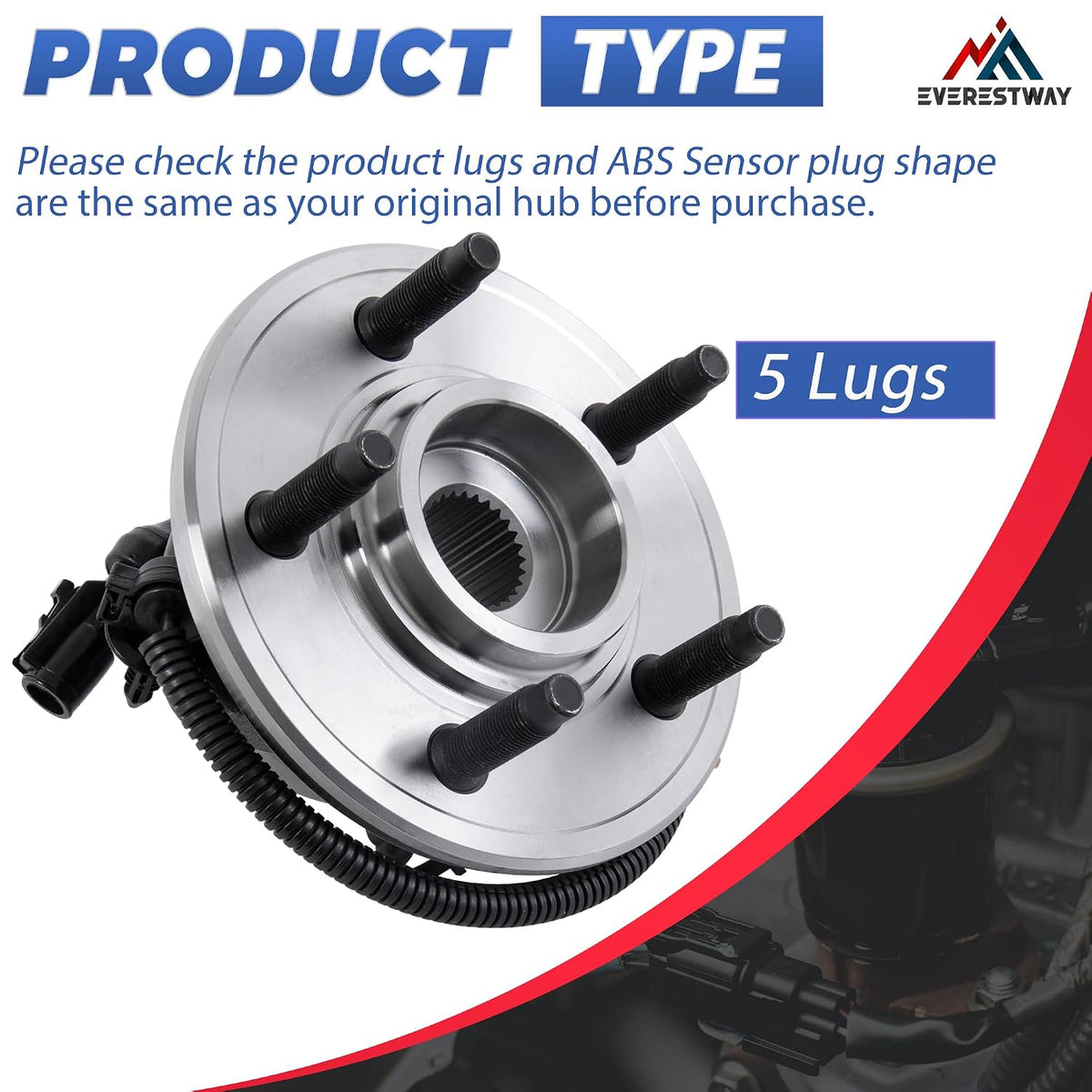 515050 Front Wheel Bearing Hub Assembly Compatible with 2002-2005 Explorer