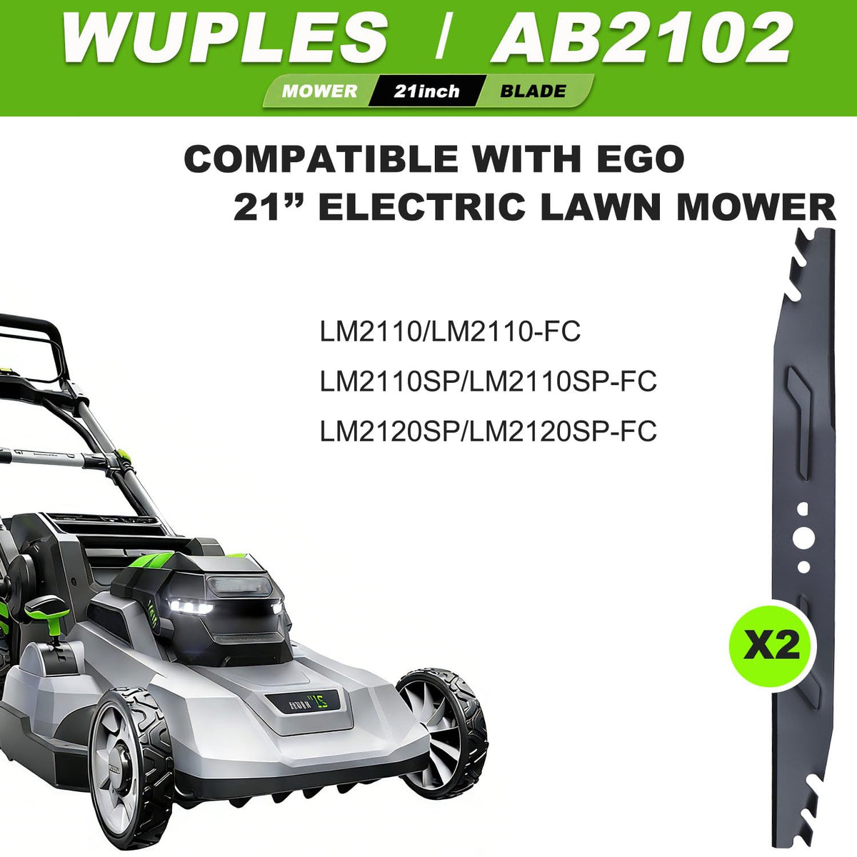 AB2102 LM2110 LM2110SP Mulching Blade 21inch Replacement for EGO LM2120SP