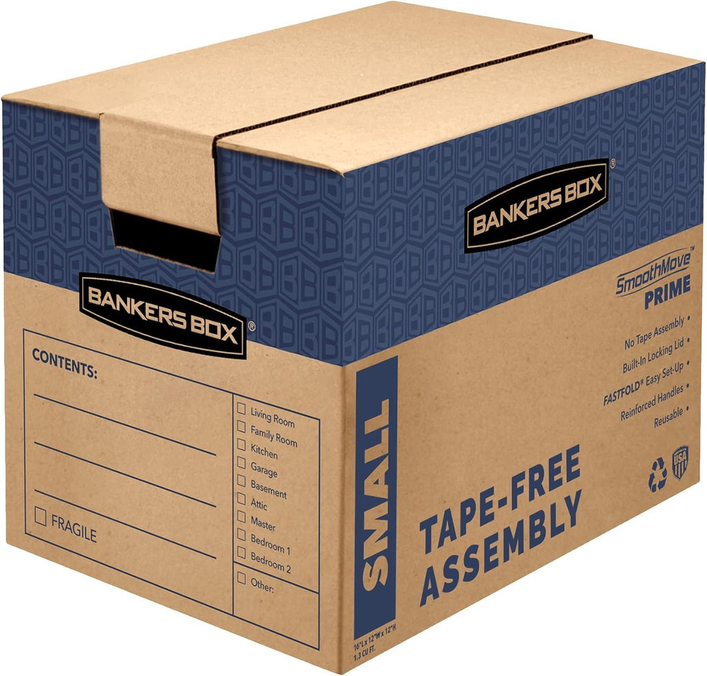 10-Pack Small Prime HD Moving Boxes with Reinforced Handles