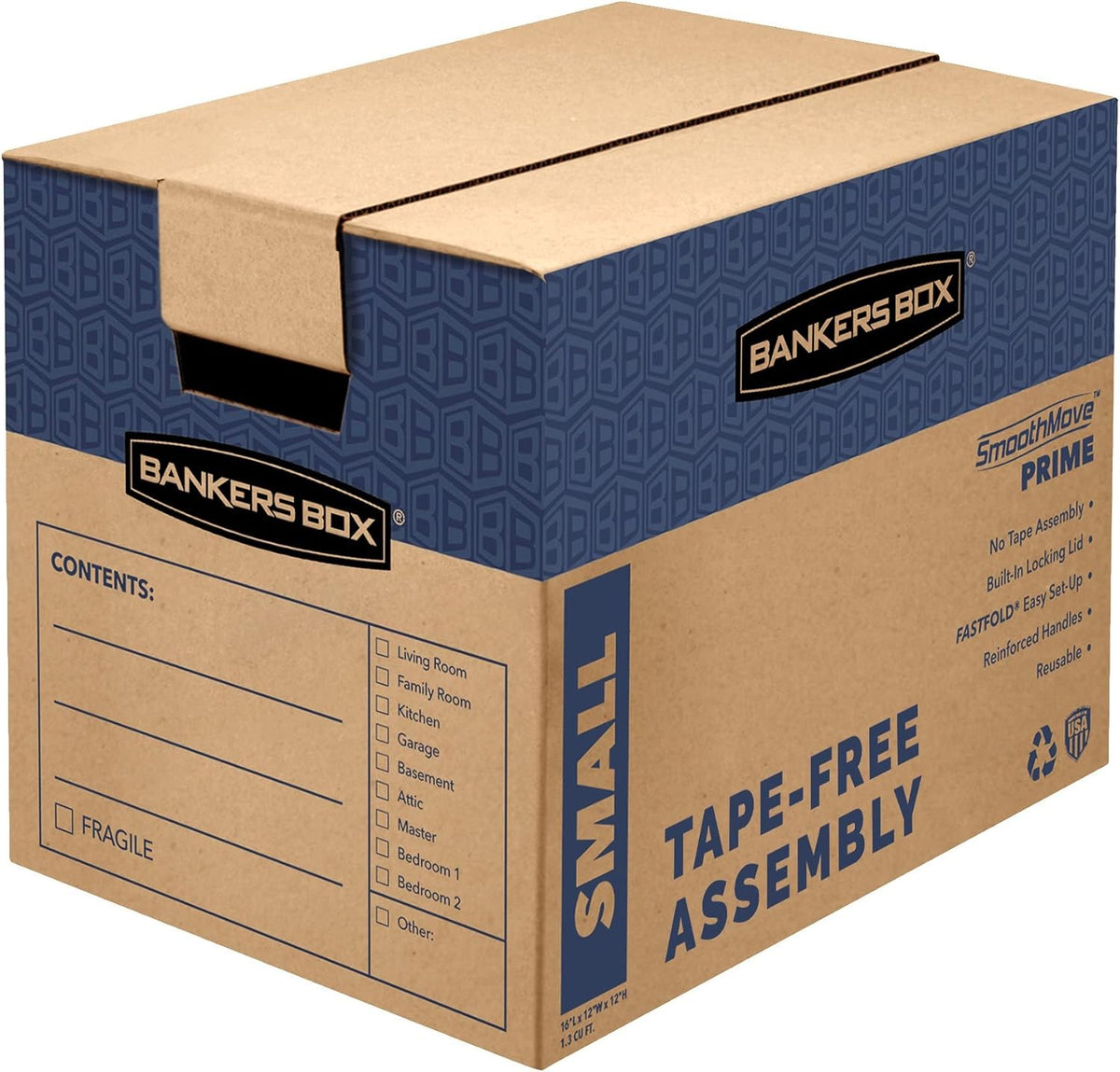10-Pack Small Prime HD Moving Boxes with Reinforced Handles
