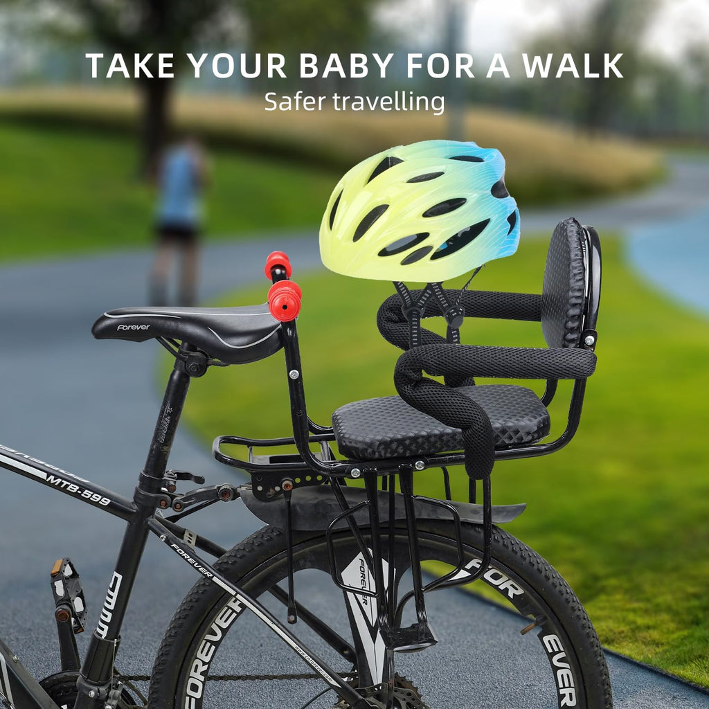 Rear Child Bike Seat, Kids Bike Seat for Adult Bike, Rear Frame Mount Baby Bike Seat Fits All Rear Frames, Safety