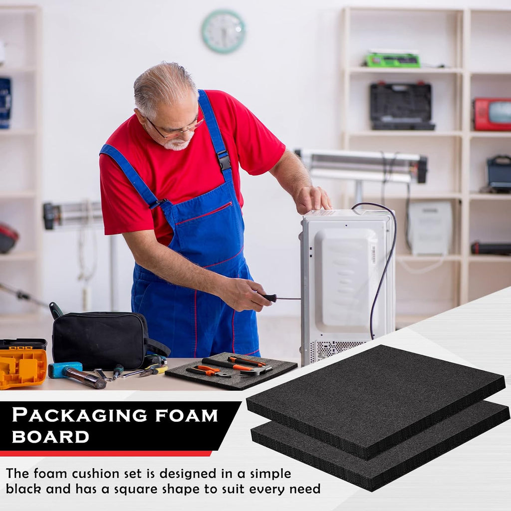 8 Pcs Polyethylene Foam Sheet, 12 x 12 x 0.5 Inch, Black