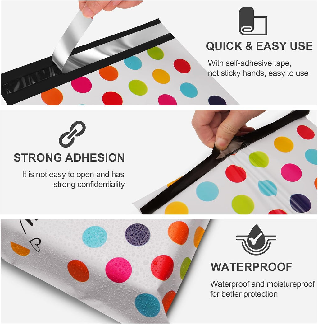 Thank You Poly Mailers 6x9 100 Pack, Polka Dots Design