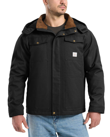 Winter Work Jacket for Men, Water Resistant Hooded Duck Canvas Coat