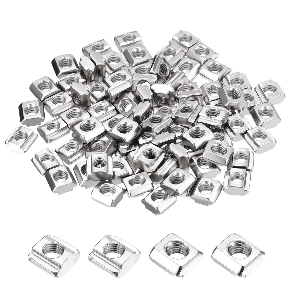 Kozelo 80Pcs Sliding t Nuts M5-0.8 2020 Series Hammer Nuts Silver