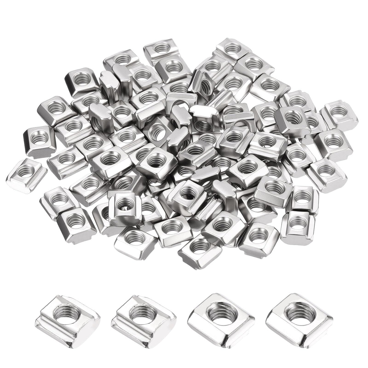 Kozelo 80Pcs Sliding t Nuts M5-0.8 2020 Series Hammer Nuts Silver