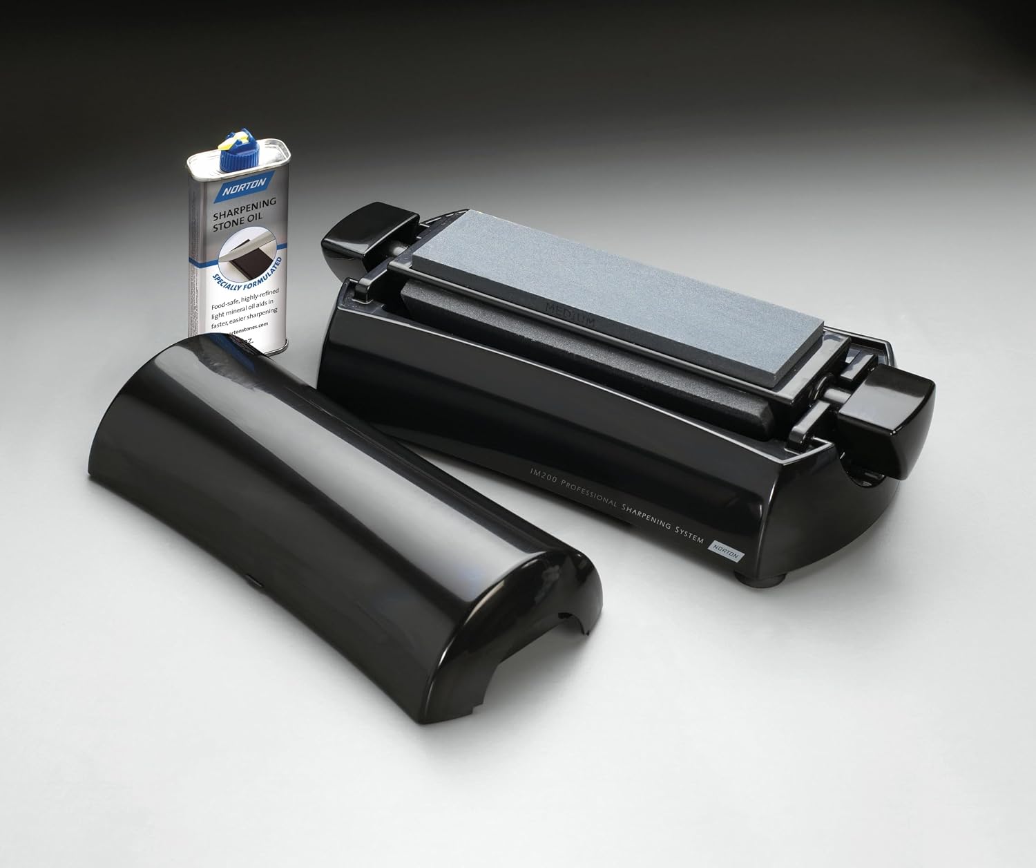 IM200 Knife Sharpener Oil Stone Sharpening Stone Kit with Coarse/Medium Crystolon and Fine India Stones, Sharpening