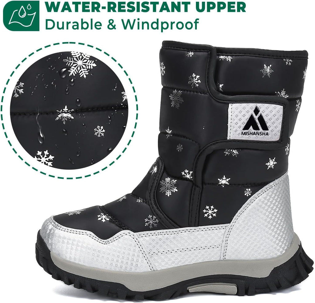Girls Boys Snow Boots for Kids Warm Water-Resistant Winter Boots