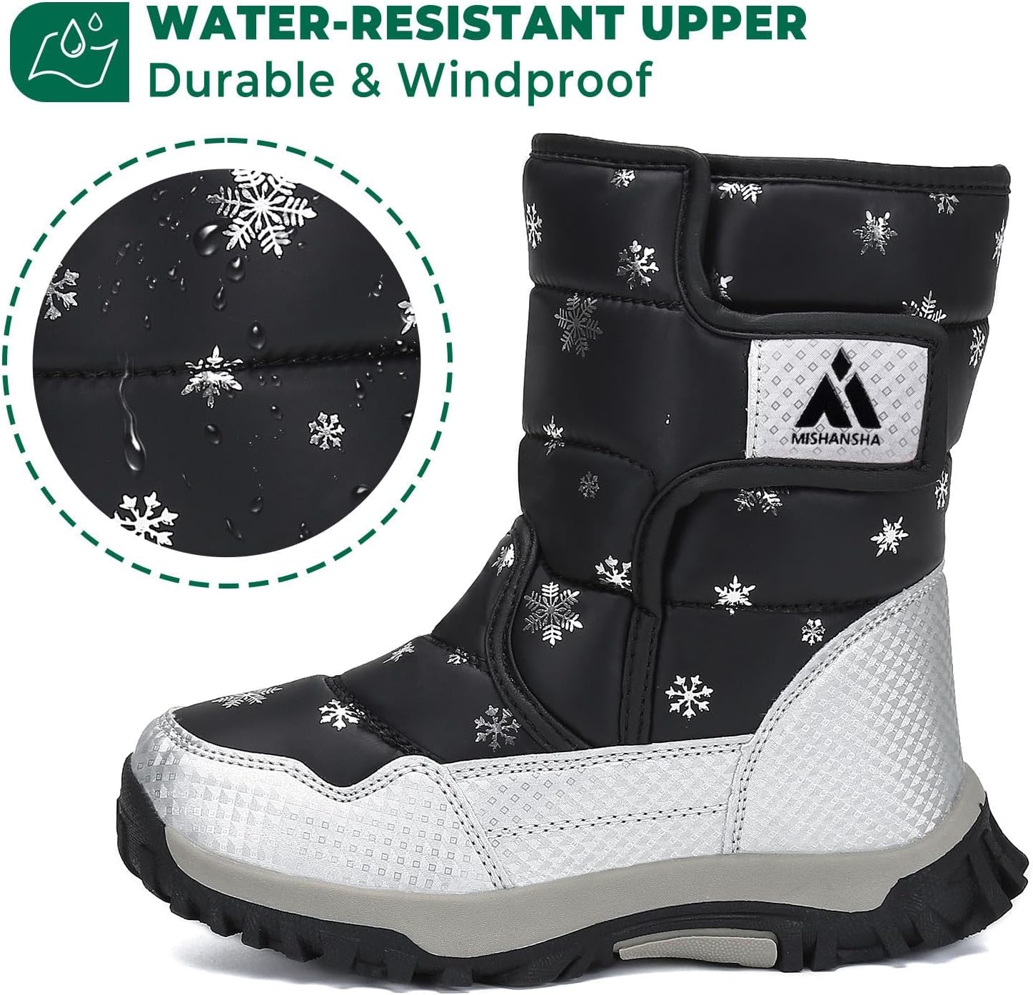 Girls Boys Snow Boots for Kids Warm Water-Resistant Winter Boots
