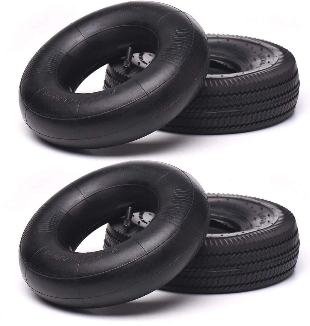 (2 Pack) AR-PRO 10" Heavy-Duty Replacement All-Purpose Utility Tire and Tube - 4.10/3.50-4" Pneumatic Tires with 10"
