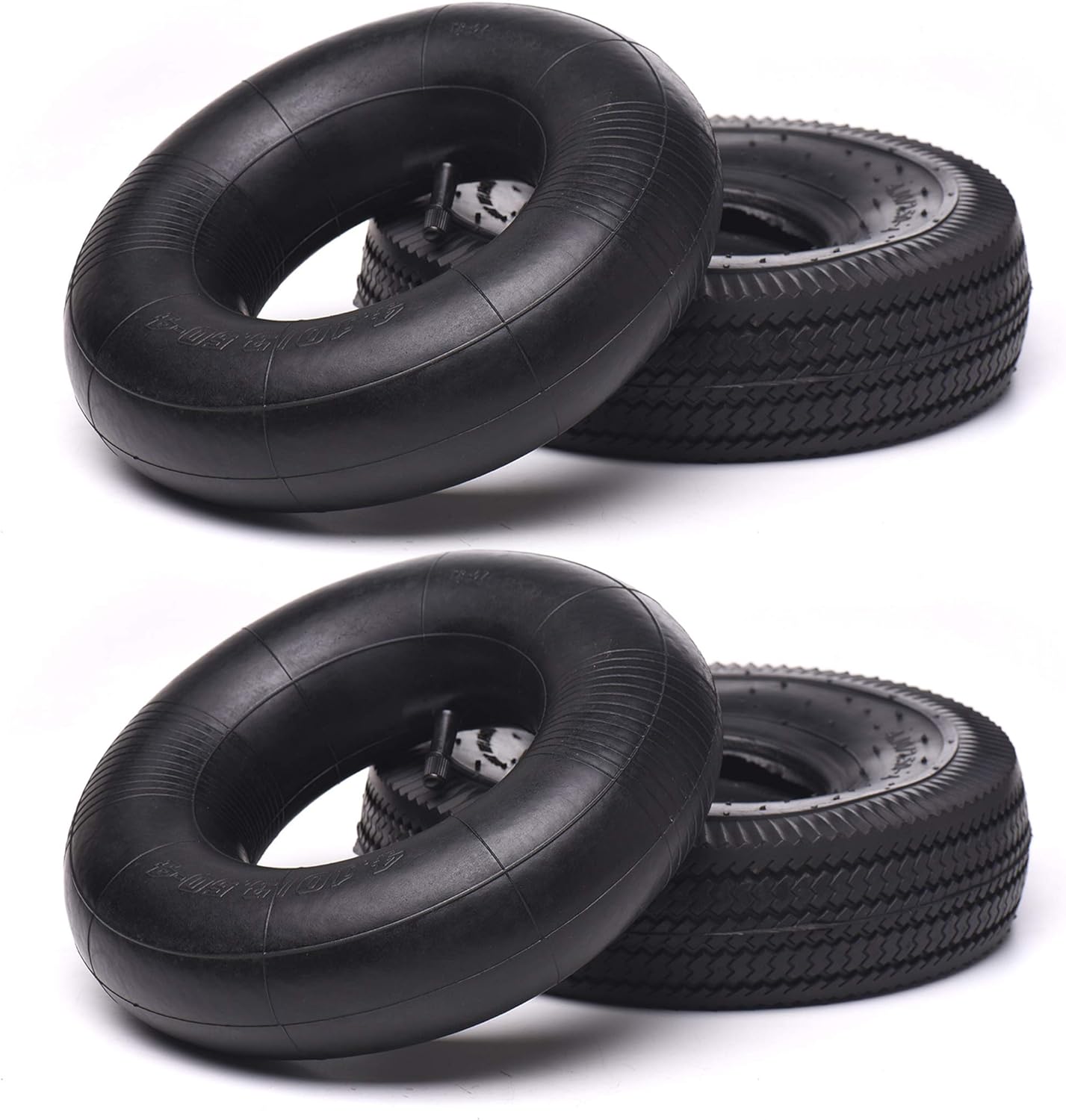 (2 Pack) AR-PRO 10" Heavy-Duty Replacement All-Purpose Utility Tire and Tube - 4.10/3.50-4" Pneumatic Tires with 10"