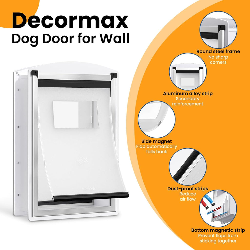 Cat Door for Wall, Energy Efficient Pet Entry Door