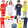 Toddler Dress Up Clothes,4 In 1 Role Play Costumes for kids 3–8 | Includes Police, Doctor,Fireman,Engineer for kids