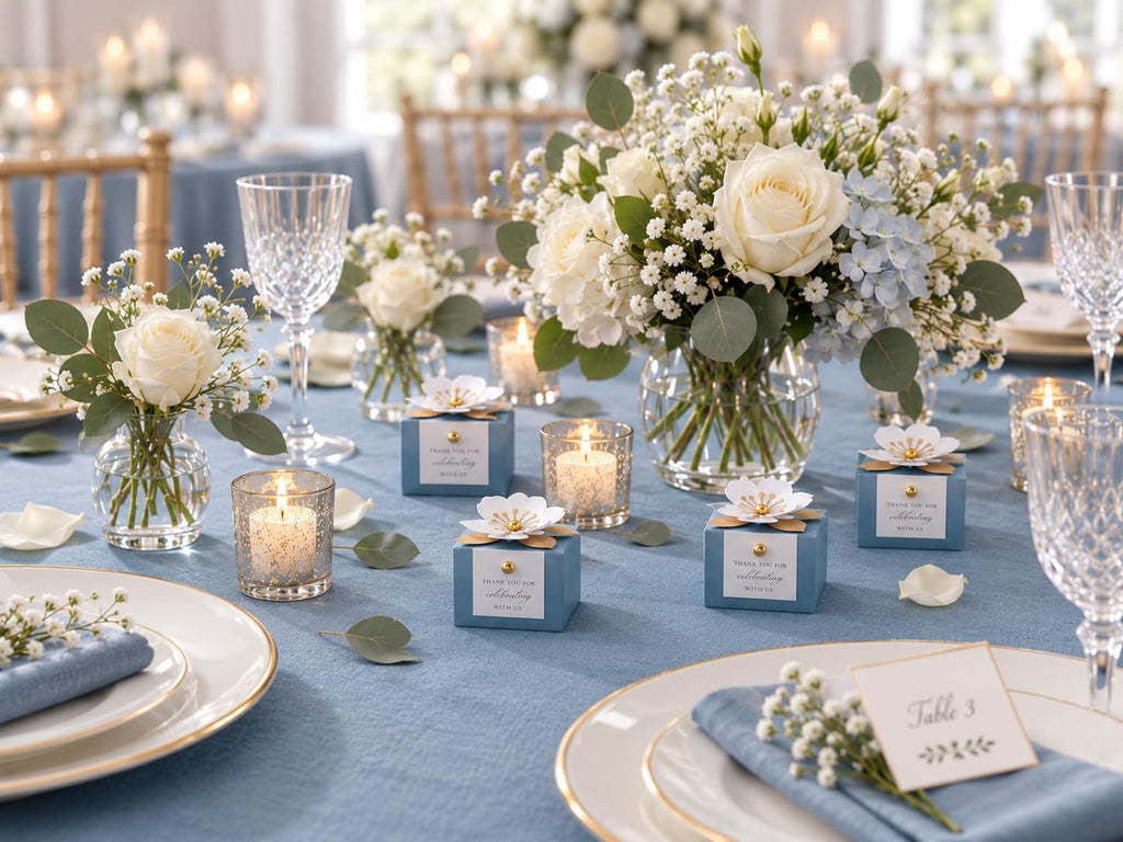 20 PCS Small Favor Boxes, Dusty Blue Candy Boxes 2.55x2.55x1.77