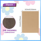 50 Pack 8.5x11 Corrugated Cardboard Sheets, Flat Cardboard Inserts for Shipping, Mailing, Packing, DIY Crafts