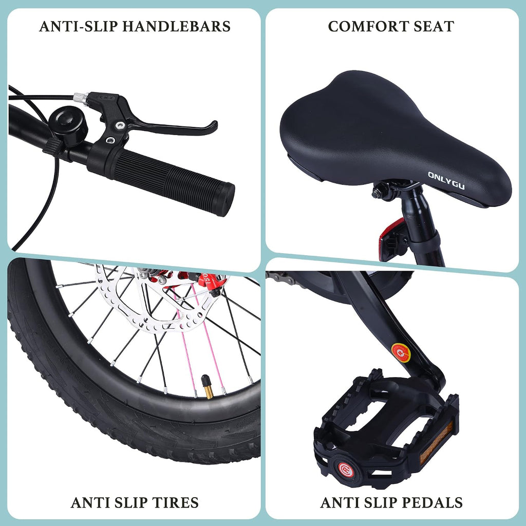 18 20 Inch Kids Bike for Ages 5-13, Boys Girls Bicycle with Handbrake and Adjustable Seat, Beginner Bike for Daily