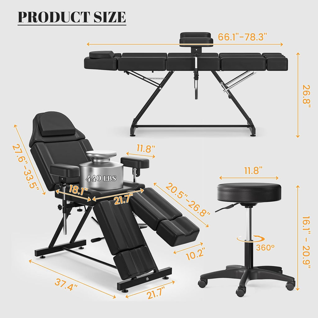 Facial Bed, Multipurpose Tattoo Chair for Client