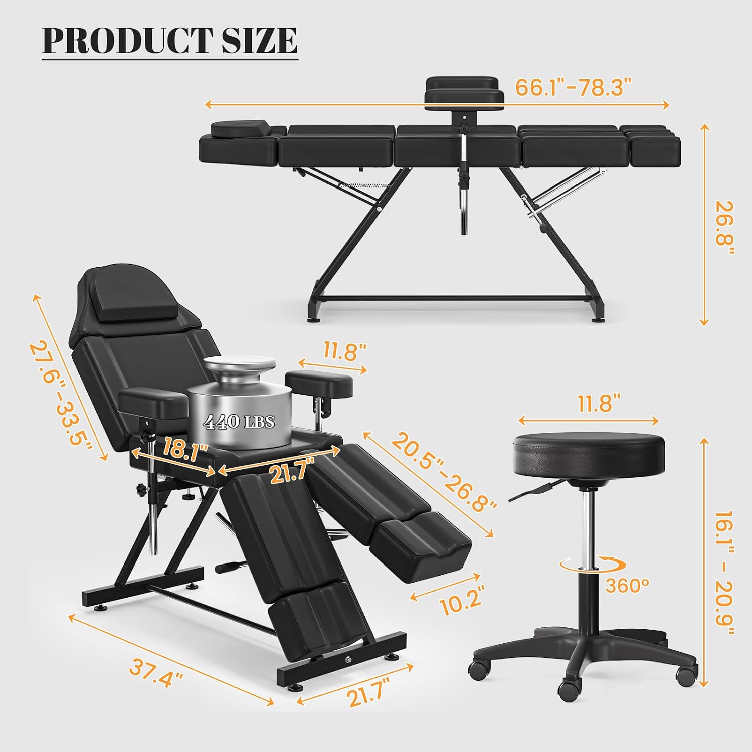 Facial Bed, Multipurpose Tattoo Chair for Client