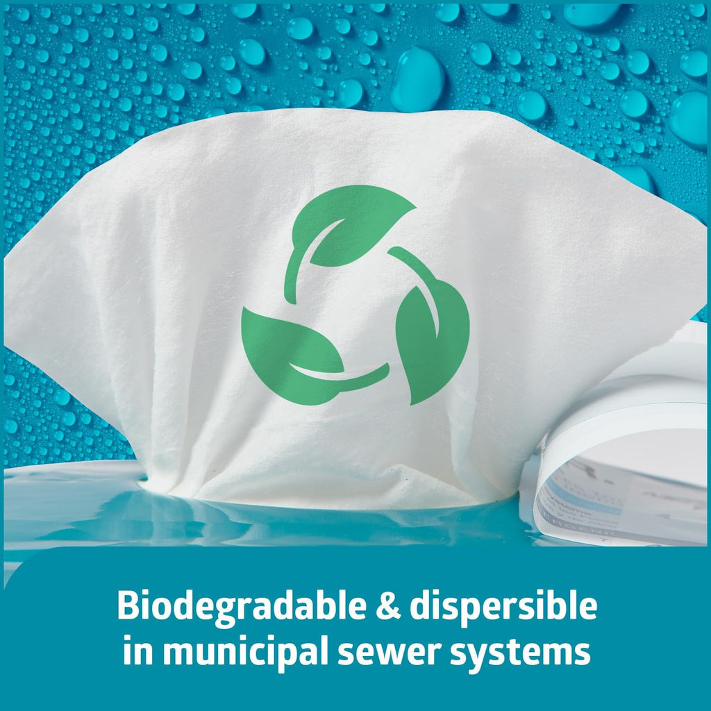 ReadyFlush SELECT Flushable Wipes, 576 Wipes (48 Wipes, 12 Packs), Unscented, Biodegradable Flushable Incontinence