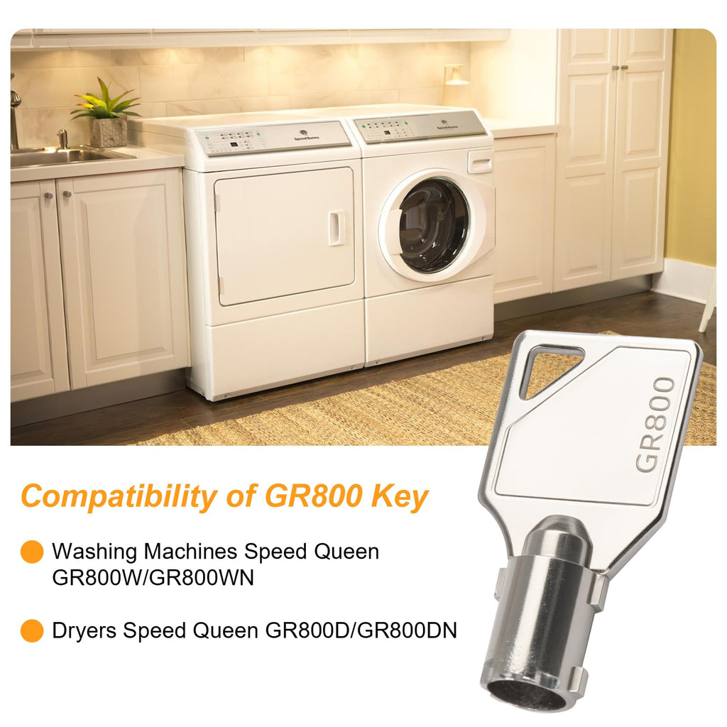 Washer and Dryer Machine Key GR800 Replacement for Speed Queen Laundry